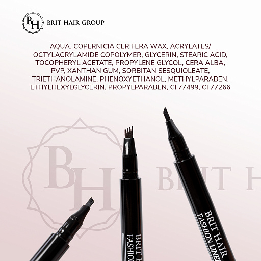 картинка Карандаш-маркер для бровей эффект микроблейдинга Fashion Liner Brow, Япония, Brown тон 01, Коричневый, Водостойкий от интернет магазина