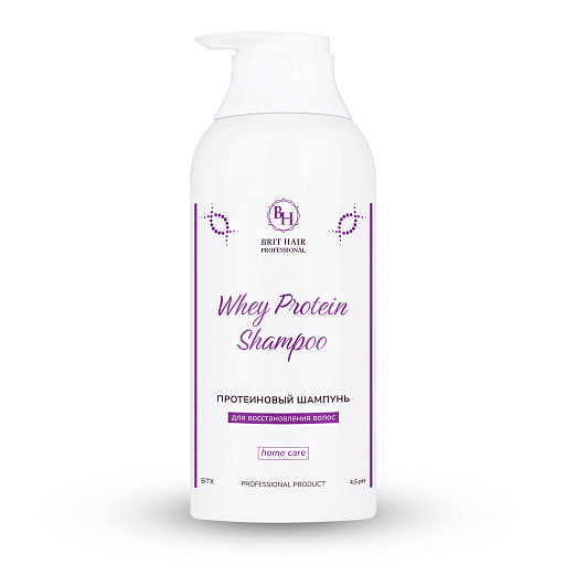 картинка Шампунь для волос Brit Hair Group Whey Protein Shampoo протеиновый, трихологический для восстановления и роста 700 мл Бразилия от интернет магазина